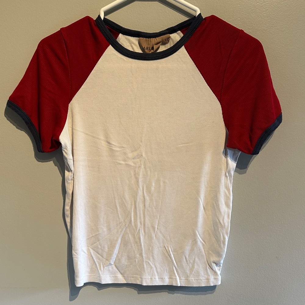 🌸Harlow Red and White Short Sleeve Tee